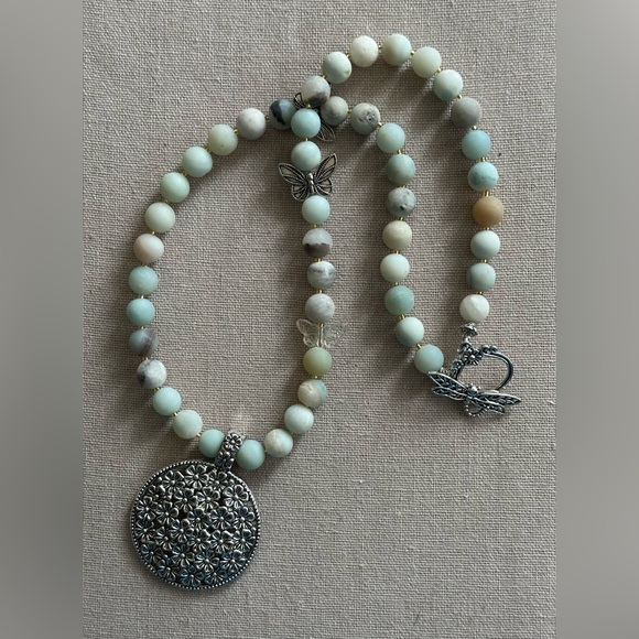 26-1/2 inch Amazonite bead necklace NWOT - Picture 5 of 13